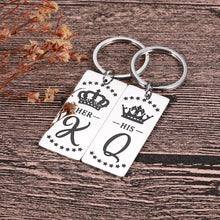 Load image into Gallery viewer, Couples Valentines Day Gifts For Him Boyfriend And Girlfriend Matching Keychain Newly Wedding Gifts For The Couple Bride And Groom To Be Newlyweds Engagement Anniversary Keychain Set For Husband Wife Fiance Keychain Christmas Stocking Stuffers
