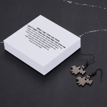 Load image into Gallery viewer, When I say I love you more, I don&#39;t mean I love you more than you love me Ghost Hook Earrings Halloween Earrings Delicate Fashion Black Skull Stud Earring Dangle Tassel Drop Earring Jewelry Christmas Gift for Women
