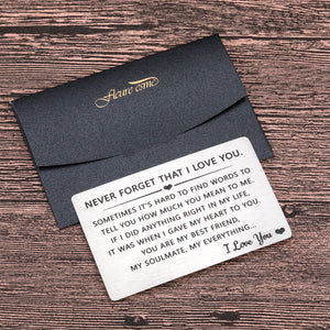 Fleure Esme Husband Wife Wallet Card Insert Valentine Christmas Gifts for Him Her Men Husband Anniversary from Wife Girlfriend Stocking Suffers Birthday Gift I Love You Note Wedding Engagement Gifts Fiance Groom