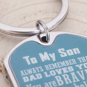 Son Keychain Inspirational Gifts For Teenage Boys Men From Mom Dad To Son Birthday College Graduation Motivational Gifts Always Remember You Are Braver Key Ring Wedding Presents For Him