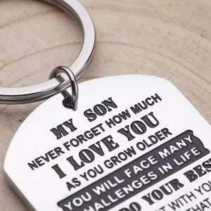 Gifts for Son Keychain Inspirational Birthday Gifts for Teenage Boys Men from Dad Mom to Son Kids Motivational Gifts College high School Graduation Key Ring Wedding Presents for Him