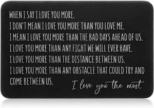 Wallet Insert Card Christmas Gifts for Him Her Husband Boyfriend Valentine Anniversary Birthday Gifts Mini Love Note Wedding Engagement Gifts Men