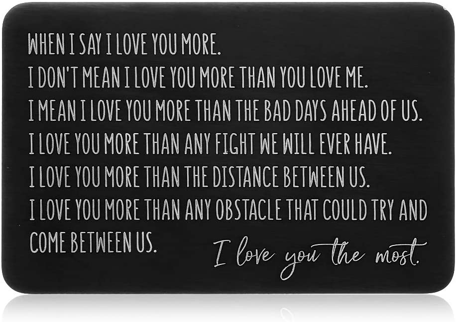 Wallet Insert Card Christmas Gifts for Him Her Husband Boyfriend Valentine Anniversary Birthday Gifts Mini Love Note Wedding Engagement Gifts Men