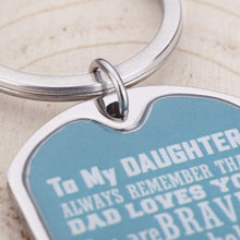 Load image into Gallery viewer, Daughter Keychain Inspirational Gifts for Women Teenage Girls from Mom Dad to Daughter Birthday Graduation Always Remember You are Braver Key Ring Motivational Wedding Gifts for Her
