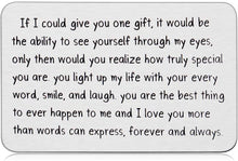 Load image into Gallery viewer, Wallet Insert Card Metal Christmas Gifts for Him Her Men Husband Valentine from Wife Girlfriend Boyfriend Anniversary Birthday Gifts Mini Love Note Wedding Engagement Gifts for Groom Fiance
