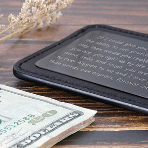Wallet Insert Card Black Christmas Gifts for Him Her Men Husband Valentine from Wife Girlfriend Boyfriend Anniversary Birthday Gifts Mini Love Note Wedding Engagement Gifts for Groom Fiance