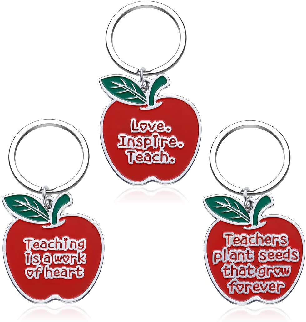 Teacher Appreciation Christmas Gifts 2020 for Teachers Keychain Sets 3 Pieces Thank You Gifts for Teachers Coaches Tutors Principals Presents Teachers Week Brithday Graduation Gifts Women