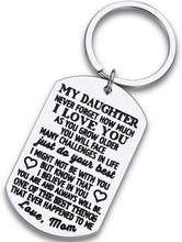Load image into Gallery viewer, To My Daughter Keychain Christmas Gifts for daughter from Mom Dad Father Inspirational Stocking Stuffers For Her From Teen Adult Women Teenage Girls Kids Birthday Gradation Wedding Presents
