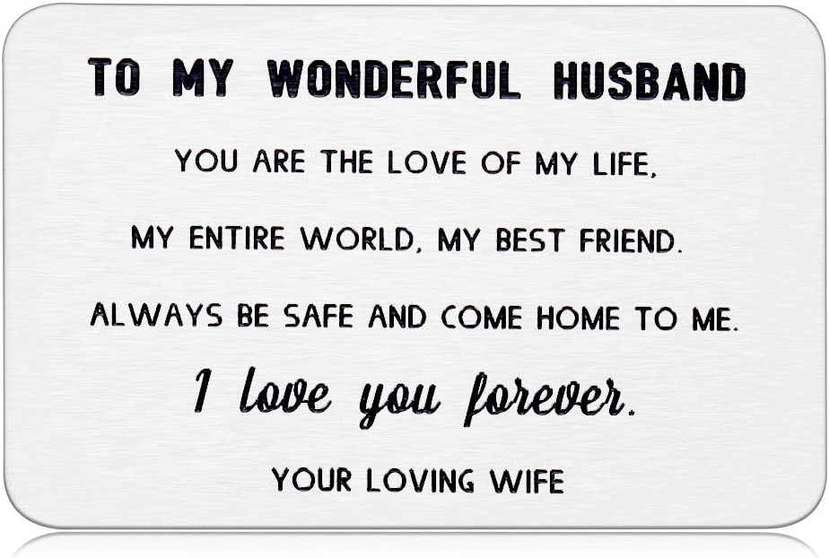 To My Husband Wallet Card Insert Gifts For Wedding Anniversary Christmas Gifts For Him Men Husband From Wife Valentine Birthday Gifts Long Distance Deployment Gifts For Groom Fiance I Love You