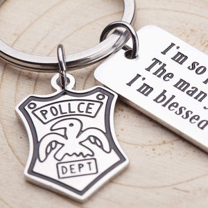 Police Officer Keychain Gifts For Son Policeman Sheriff's Graduation Gifts From Dad Mom To Son Officer Gifts For Him Key Ring Tag I’m So Proud Of Who You Are Keychain Police Badge Charm