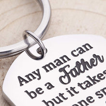 Load image into Gallery viewer, Gifts for Step Dad Keychain Father’s Day Birthday Gifts for New Dad Thank You for Loving Me As Your Own Wedding Gifts for Father in Law from Daughter Son Key Ring Dog Tag
