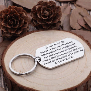 Anniversary Gifts For Him Men Husband To My Man Keychain I Love You Gifts for Hubby Boyfriend Birthday Valentine's Day Fiance Groom Wedding Couple Gifts Key Chain from Girlfriend Wife