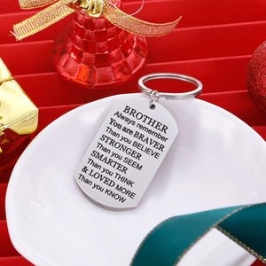 Brother Keychain Inspirational Christmas Gifts for Borther Him from Sister Brother Siblings Stocking Stuffers for Teen Adult Men Teenage Boys Kids Birthday Gradation Wedding Gifts Presents