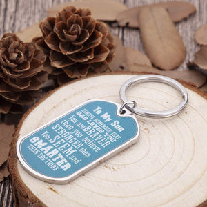Son Keychain Inspirational Gifts For Teenage Boys Men From Mom Dad To Son Birthday College Graduation Motivational Gifts Always Remember You Are Braver Key Ring Wedding Presents For Him