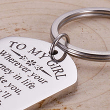 Load image into Gallery viewer, to My Daughter Keychain Valentine Gifts for Daughter Birthday from Mom Dad Grandma Inspirational Graduation Sweet 16 Gifts for Her from Teen Adult Women Teenage Girls Wedding Presents
