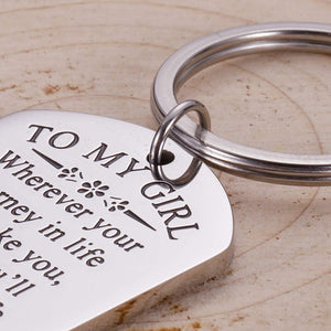 to My Daughter Keychain Valentine Gifts for Daughter Birthday from Mom Dad Grandma Inspirational Graduation Sweet 16 Gifts for Her from Teen Adult Women Teenage Girls Wedding Presents