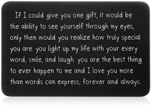 Load image into Gallery viewer, Wallet Insert Card Black Christmas Gifts for Him Her Men Husband Valentine from Wife Girlfriend Boyfriend Anniversary Birthday Gifts Mini Love Note Wedding Engagement Gifts for Groom Fiance
