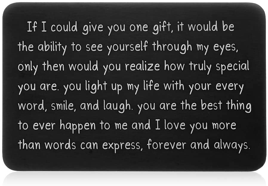 Wallet Insert Card Black Christmas Gifts for Him Her Men Husband Valentine from Wife Girlfriend Boyfriend Anniversary Birthday Gifts Mini Love Note Wedding Engagement Gifts for Groom Fiance