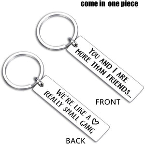 Funny Friendship Small Gang Keychain Double Sided Gifts for Best Friends Birthday Valentine Gifts for BFF Bestie Women Men Coworker Girlfriends Teenage Girls Boys Sisters Him Her Key Ring Jewelry