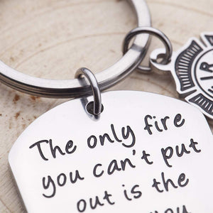 Firefighter Keychain gifts For Men Him Fireman Husband Boyfriend First Responder Gifts I Love You Key chain For Anniversary Birthday Wedding Gifts For Hubby Valentine Gifts Firefighter charm