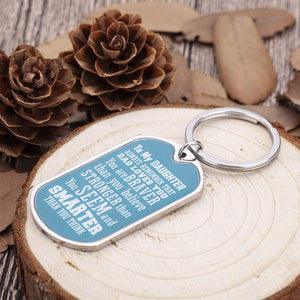 Daughter Keychain Inspirational Gifts for Women Teenage Girls from Mom Dad to Daughter Birthday Graduation Always Remember You are Braver Key Ring Motivational Wedding Gifts for Her