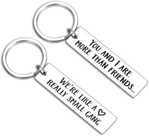 Funny Friendship Small Gang Keychain Double Sided Gifts for Best Friends Birthday Valentine Gifts for BFF Bestie Women Men Coworker Girlfriends Teenage Girls Boys Sisters Him Her Key Ring Jewelry