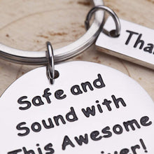 Load image into Gallery viewer, Gifts for Bus-Driver-Keychain-Appreciation-Gift for Men School Bus Driver Thank You Gifts Bus Key Chain Safe and Sound with This Awesome Bus Driver Key Tag for Him
