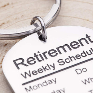 Funny Retirement Gifts Keychain for Men Women Coworker Retiree Calendar Gag Gifts Leaving Gifts for Dad Mom Nurses Teacher Military Army USAF Navy Dog Tag Key Ring