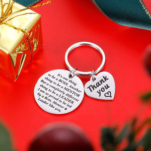 Boss Gifts for Christmas Men Women Office Keychain Appreciation Gifts for Supervisor Mentor Leader Birthday Thank You Leaving Going Away Gifts Retirement Coworker Boss Lady Goodbye Presents