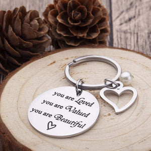 Inspirational Gifts Encouragement Keychain for Her Teens Teenage Girls Sister in Law Young Women Friends Birthday Valentine Day Gifts for Daughter Niece Key Chain Dog Tag for Her Presents