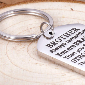 Brother Keychain Inspirational Christmas Gifts for Borther Him from Sister Brother Siblings Stocking Stuffers for Teen Adult Men Teenage Boys Kids Birthday Gradation Wedding Gifts Presents