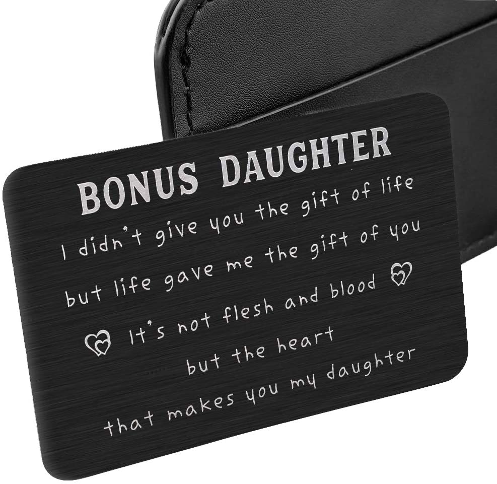 To My Step Daughter Wallet Card Inserts Christmas Valentine Gifts For Step Daughter From Step Mom Mothers Day Inspirational 16 18 Birthday Memento For Her Adult Women Teenage Girls Graduation Gifts