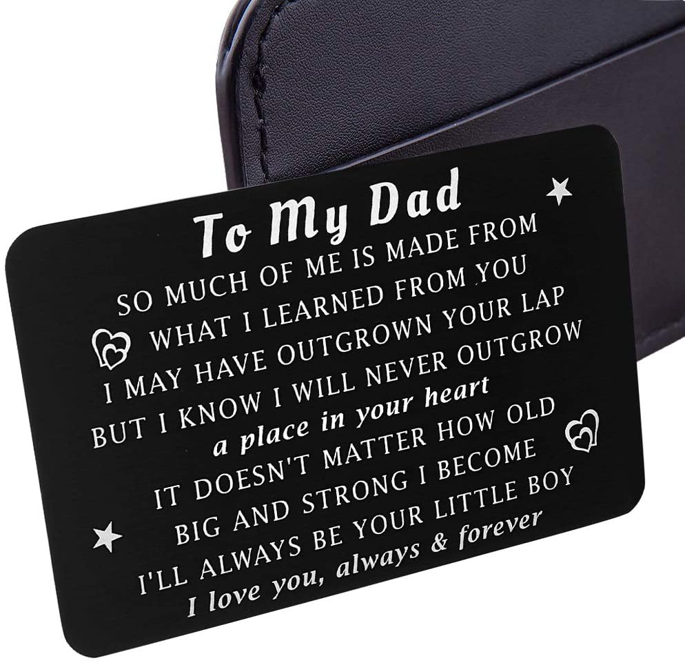 to My Dad Gifts from Daughter to Father Wallet Insert Card for Dad Fathers Day Valentine Birthday Gifts Daughter to Step Dad I Love You Father of The Bride Step Father Figure Wedding Men Him