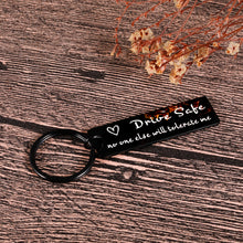 Load image into Gallery viewer, Boyfriend Gifts Men Valentines Day Gifts For Husband Him From Wife Girlfriend Drive Safe Keychain Fathers Day Birhtday Sentimental Fiance Gifts For Men Dad New Driver Best Friends BF Black Key Chain
