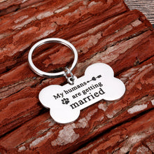 Load image into Gallery viewer, Dog Tags Personalized for Wedding Pets Dog Engagement Gifts for Couples Announcement Mom Bride to be Gifts for Couples Dog Lovers Owner Pet Accessories for Cat Dad Mom My Humans are Getting Married
