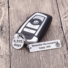 Load image into Gallery viewer, 18th Birthday Gifts Keychain For Son Daughter Teenage Girls Boys From Dad Mom Young Men Women Birthday Gifts Key Ring For boyfriend Girlfriend Him Her Best Friends Bff Teens Sisters
