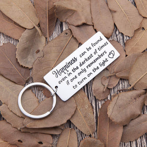 Encouragement Keychain Gifts for Women Teens Happiness Can Be Found in The Darkest of Times Harry Potter Key Ring Daughter Son Gifts Inspirational Motivational Gifts for Girls Boys Men