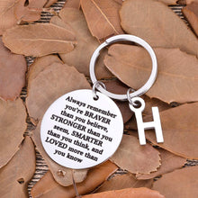 Load image into Gallery viewer, Inspirational Christmas Gifts for Son Daughter Keychain Personalized Initial Charm Valentine Women Men Friends Teens Sweet 16 Birthday College Graduation Gifts for Teenage Boy Girls Gifts Him Her

