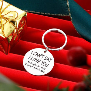 Funny Boyfriend Girlfriend Christmas Valentine Keychain- I Cant Say Love You Enough Wife Husband Birthday Anniversary Gifts for Him Her Fiance Fiancee Engagement Wedding Bride Groom Present Keyring