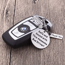Load image into Gallery viewer, Gifts for Bus-Driver-Keychain-Appreciation-Gift for Men School Bus Driver Thank You Gifts Bus Key Chain Safe and Sound with This Awesome Bus Driver Key Tag for Him
