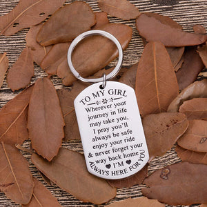 to My Daughter Keychain Valentine Gifts for Daughter Birthday from Mom Dad Grandma Inspirational Graduation Sweet 16 Gifts for Her from Teen Adult Women Teenage Girls Wedding Presents
