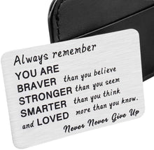Load image into Gallery viewer, Wallet Card Insert Inspirational Christmas Valentine Gifts For Teen Guys Girls Women Men 2021 Gradation Gifts For Son Daughter Graduates Teenage Coming of Age Birthday For Teens Him Her
