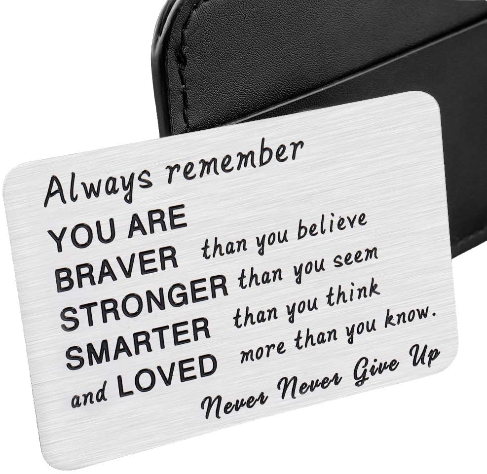 Wallet Card Insert Inspirational Christmas Valentine Gifts For Teen Guys Girls Women Men 2021 Gradation Gifts For Son Daughter Graduates Teenage Coming of Age Birthday For Teens Him Her