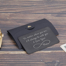 Load image into Gallery viewer, Valentine Gifts for Him Her Black Wallet Card Husband Boyfriend Anniversary Mini Love Note from Wife Girlfriend Anniversary Men Birthday Wedding Gifts for Groom Bride Deployment Engagement Gifts
