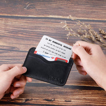 Load image into Gallery viewer, To My Husband Wallet Card Insert Gifts For Wedding Anniversary Christmas Gifts For Him Men Husband From Wife Valentine Birthday Gifts Long Distance Deployment Gifts For Groom Fiance I Love You
