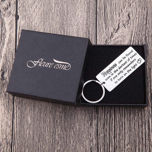 Encouragement Keychain Gifts for Women Teens Happiness Can Be Found in The Darkest of Times Harry Potter Key Ring Daughter Son Gifts Inspirational Motivational Gifts for Girls Boys Men