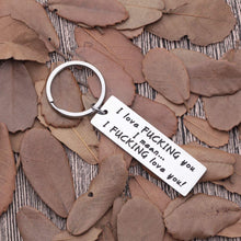 Load image into Gallery viewer, Love Keychain-gifts-boyfriend-husband-him-her I love you key chain funny gag gifts for hubby valentine day anniversary wedding birthday gifts for from girlfriend wife couple her presents
