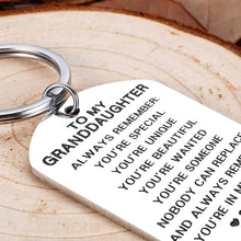 Load image into Gallery viewer, Granddaughter Christmas Stocking Gifts Inspirational Keychain Jewelry from Grandma Grandpa to Granddaughter Valentine for Grand Kids Her Teen Adult Women Teenage Girls Mothers Day Graduation Gifts
