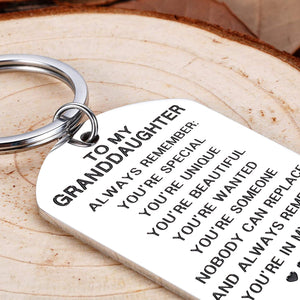 Granddaughter Christmas Stocking Gifts Inspirational Keychain Jewelry from Grandma Grandpa to Granddaughter Valentine for Grand Kids Her Teen Adult Women Teenage Girls Mothers Day Graduation Gifts