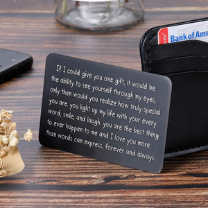 Wallet Insert Card Black Christmas Gifts for Him Her Men Husband Valentine from Wife Girlfriend Boyfriend Anniversary Birthday Gifts Mini Love Note Wedding Engagement Gifts for Groom Fiance